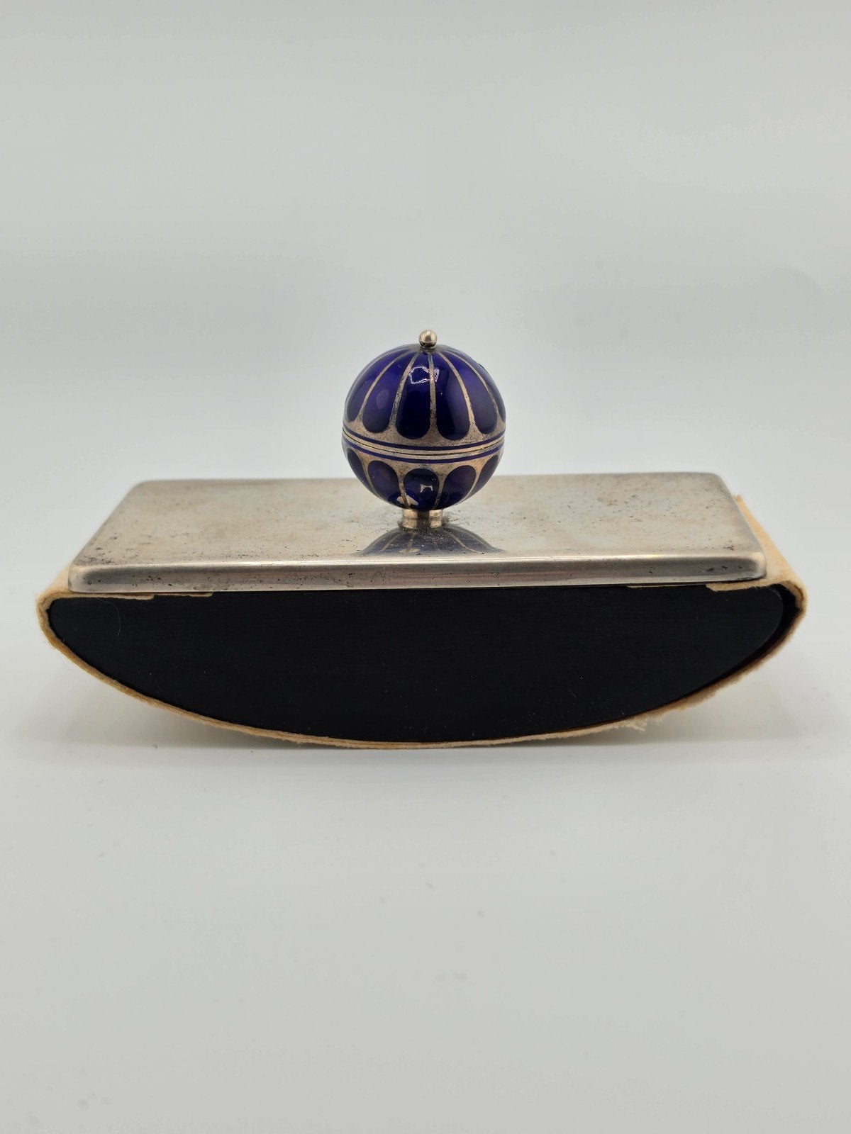 Antieke Zilveren Inktroller met Blauw Emaille Eisenloeffel, Ophalen of Verzenden, Zilver