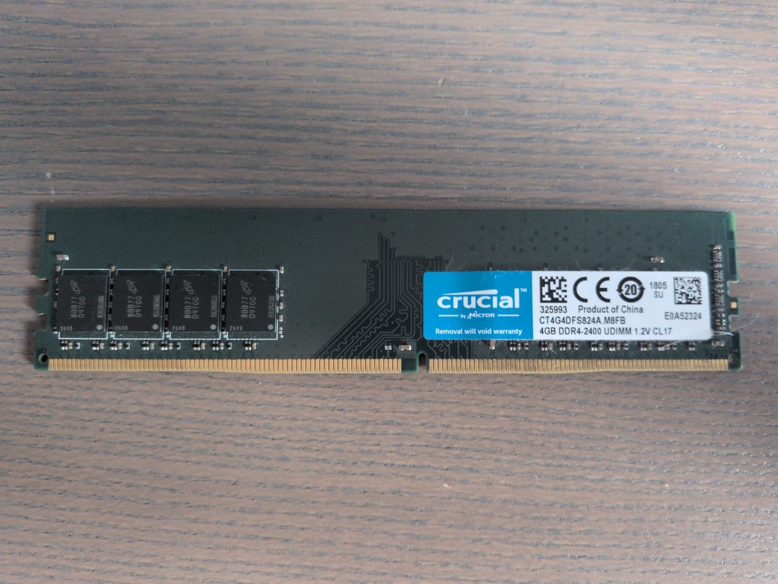 Crucial CT4G4DFS824A 4GB DDR4, Gebruikt, DDR4, Ophalen of Verzenden, Desktop