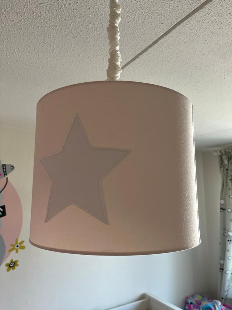 Roze lampenkap met ster voor kinderkamer, Ophalen of Verzenden, Zo goed als nieuw