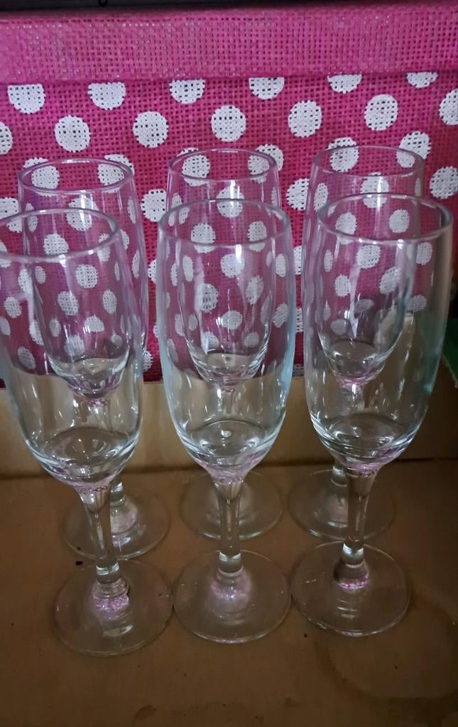 champagneglazen 6 stuks, Ophalen of Verzenden, Zo goed als nieuw, Borrel- of Shotglas