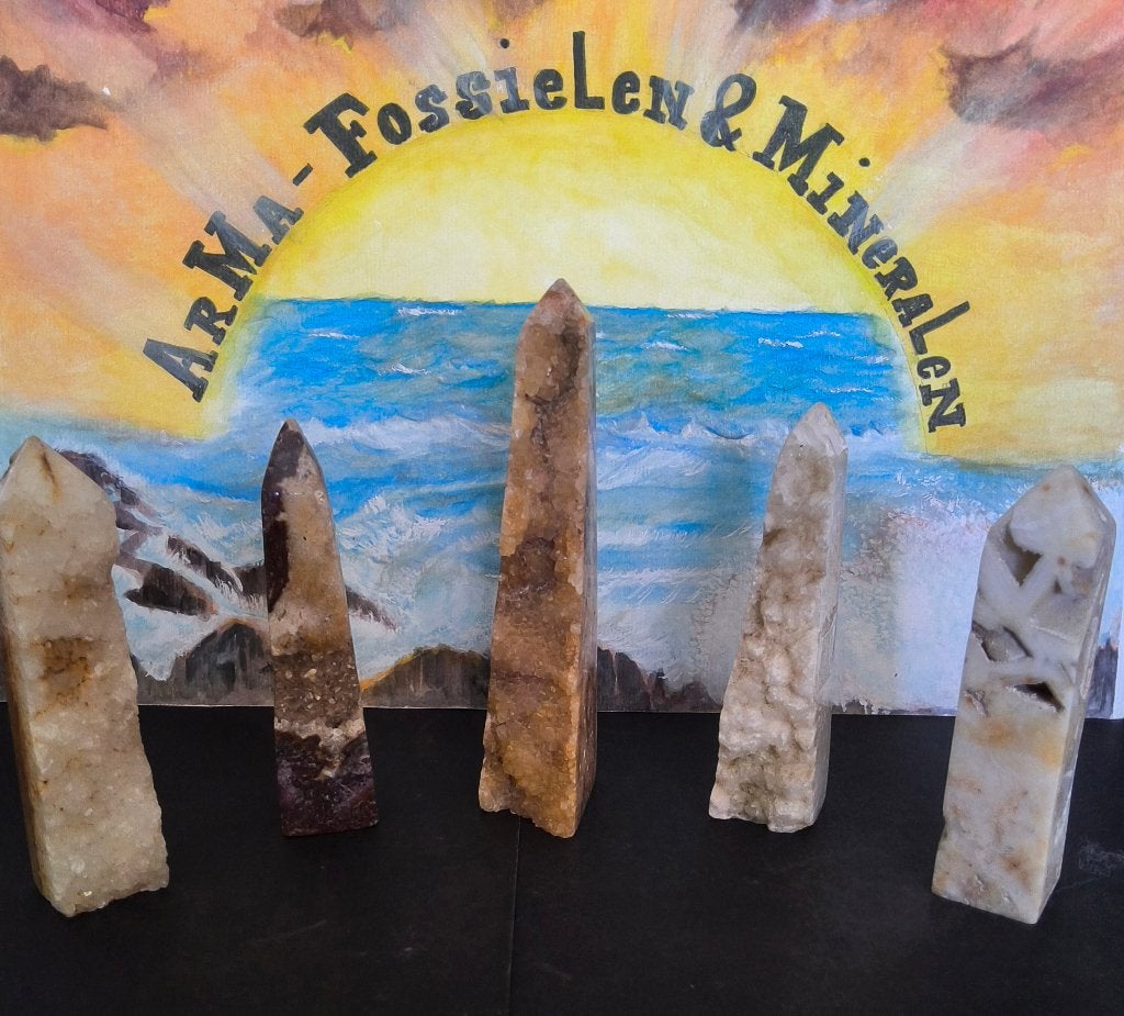 Obelisken ( met Druzy), Ophalen of Verzenden, Mineraal