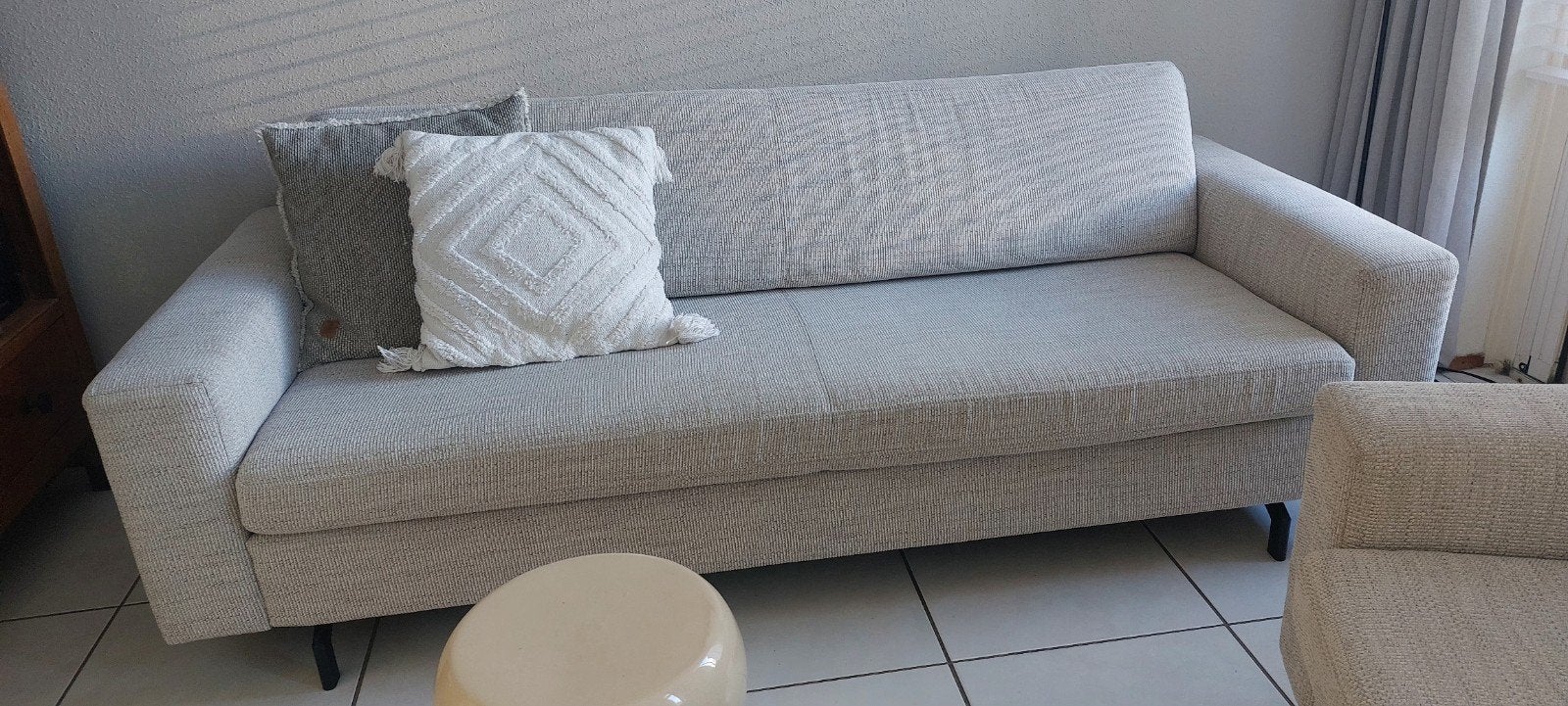 Mooi bankstel ecru gemêleerd+ zitstoel merk Zuiver, Huis en Inrichting, Ophalen of Verzenden, Gebruikt, 75 tot 100 cm, 200 tot 250 cm
