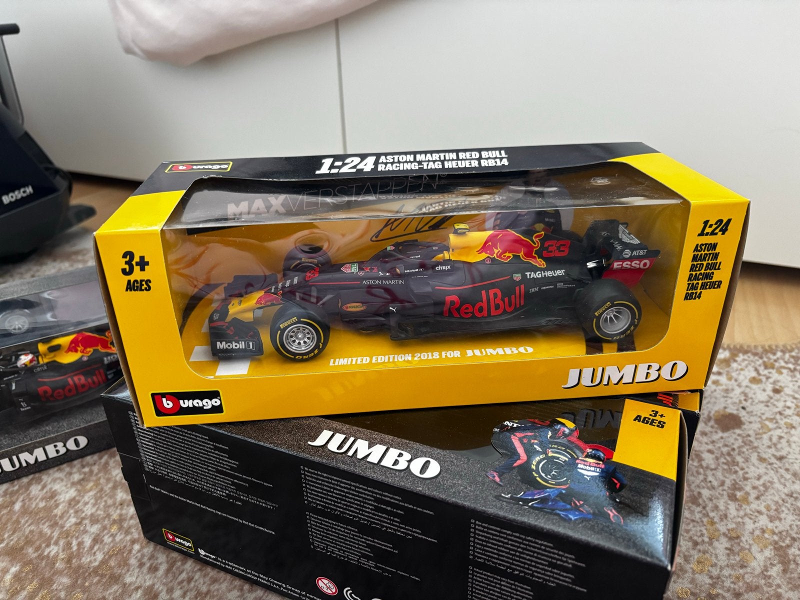 RB14 Jumbo 1:24 Red Bull Racing F1 modelauto, Ophalen of Verzenden, Zo goed als nieuw, Auto, Bburago