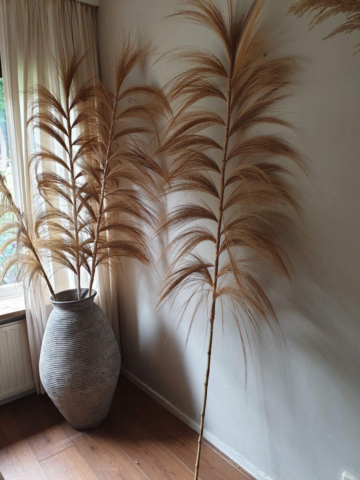 Grote pluimen - gras - boho - bohemian - 240 cm hoog, Ophalen, Nieuw