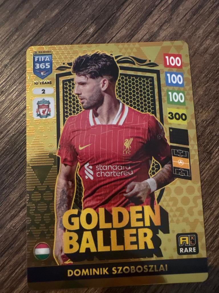 FIFA 365 Adrenalyn XL 2025 Dominik Szoboszlai Golden Baller, Ophalen of Verzenden, Zo goed als nieuw, Buitenlandse clubs, Spelerskaart