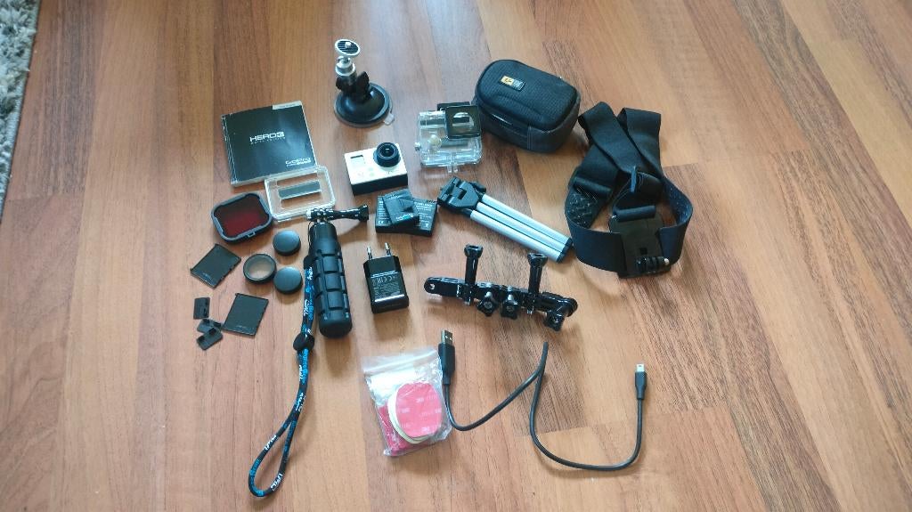 GoPro Hero 3 met uitgebreide set aan spullen erbij, Watersport en Boten, Ophalen of Verzenden, Gebruikt, Onderwaterhuis of Camera