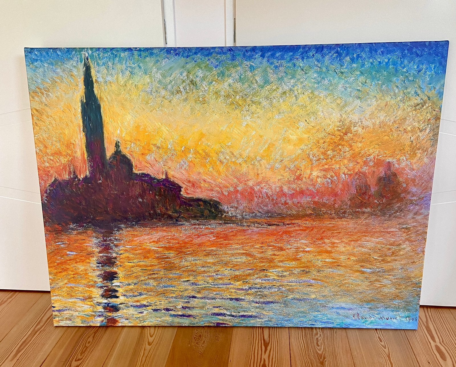 Grote canvas print schilderij op frame Monet 130 x 95 cm, Ophalen