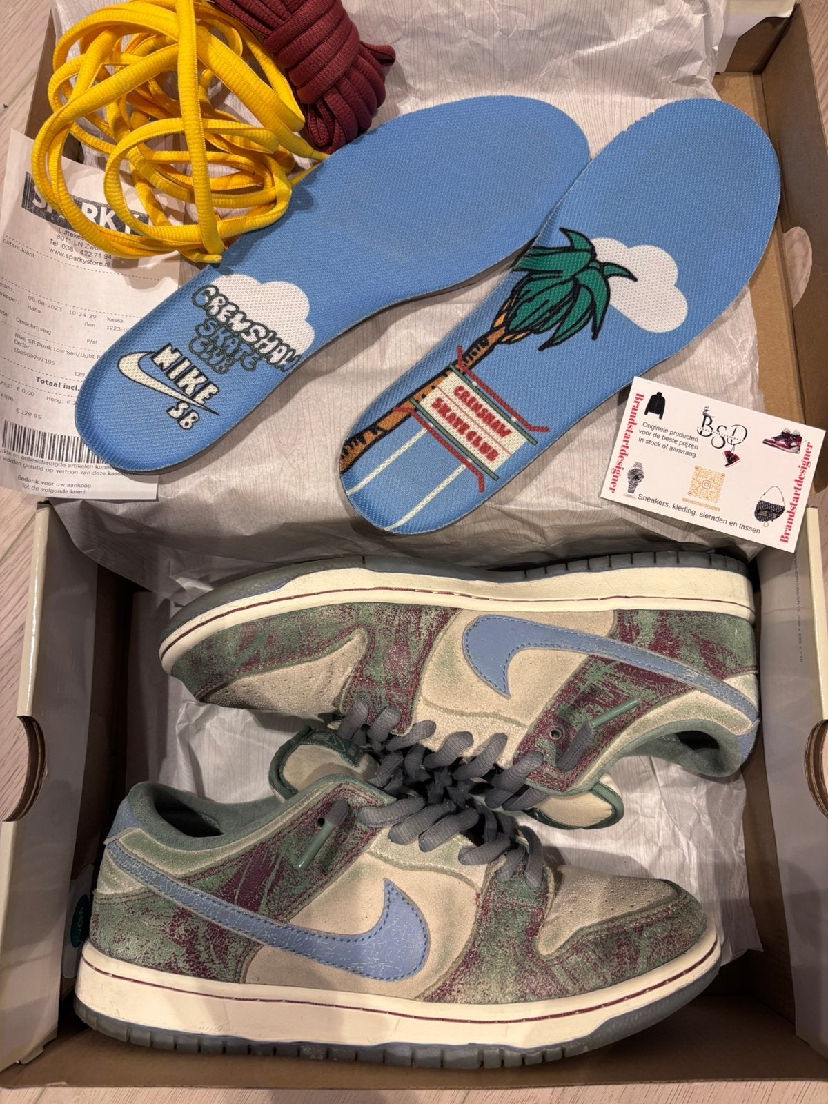 Nike dunk SB Crenshaw (42.5) + legit check, Ophalen, Overige kleuren, Sneakers of Gympen, Zo goed als nieuw