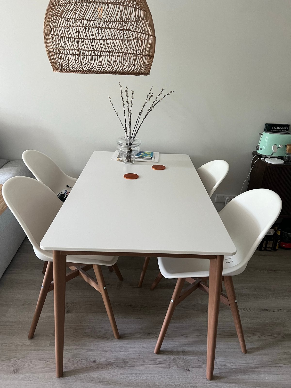 IKEA FANBYN eettafel met 4 stoelen - Modern en Stijlvol, Huis en Inrichting, Ophalen, Kunststof, 100 tot 150 cm, 50 tot 100 cm