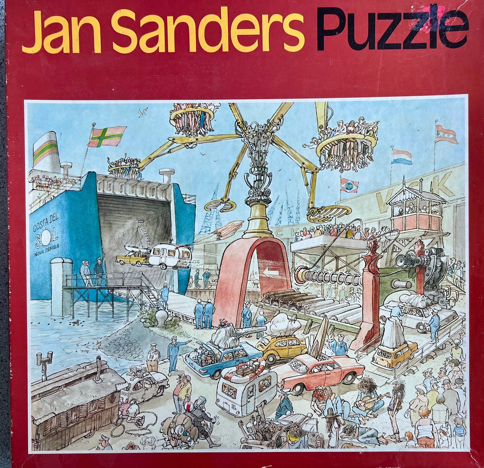 Vintage Puzzel van Jan Sanders uit 1981, 1000 stukjes, Hobby en Vrije tijd, Ophalen of Verzenden, 500 t/m 1500 stukjes, Zo goed als nieuw