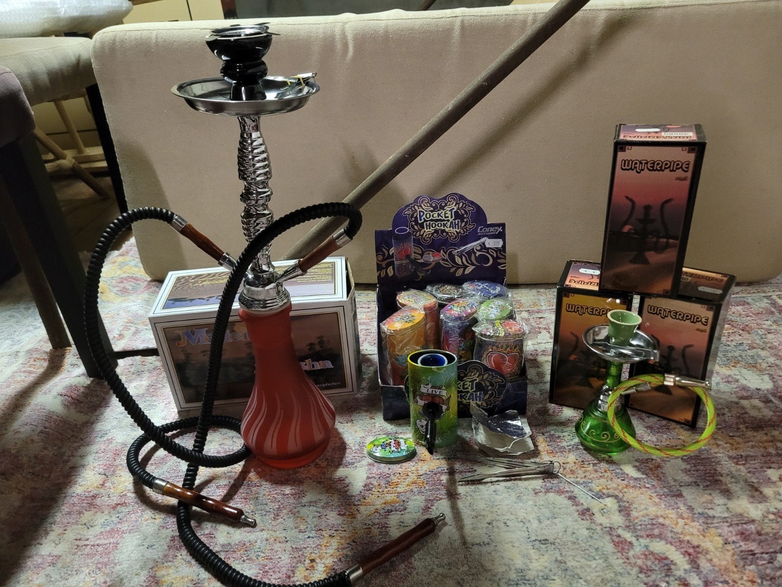 Waterpijpen Collectie: Diverse Maten en Pocket Hookahs, Ophalen of Verzenden, Nieuw, (Water)pijp