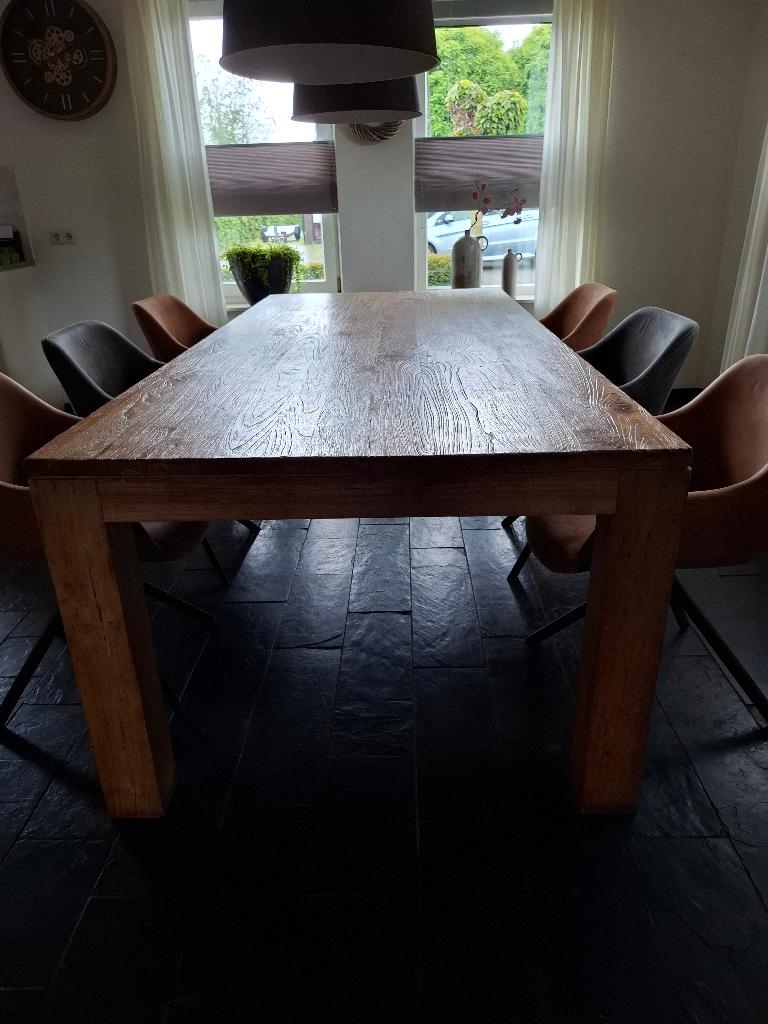 Eettafel  teakhout, Huis en Inrichting, Tafels | Eettafels, Ophalen, Gebruikt, 100 tot 150 cm, Robuuste eettafel