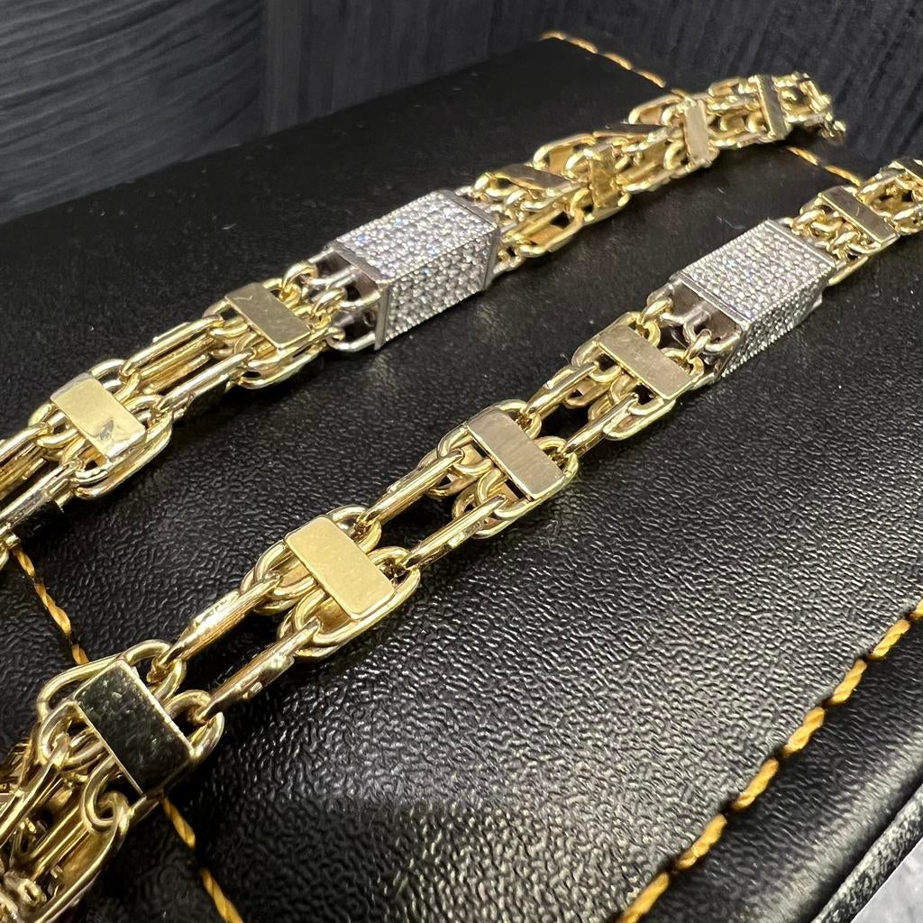 14k gouden ketting magnum schakel 70cm, Ophalen of Verzenden, Zo goed als nieuw, Goud