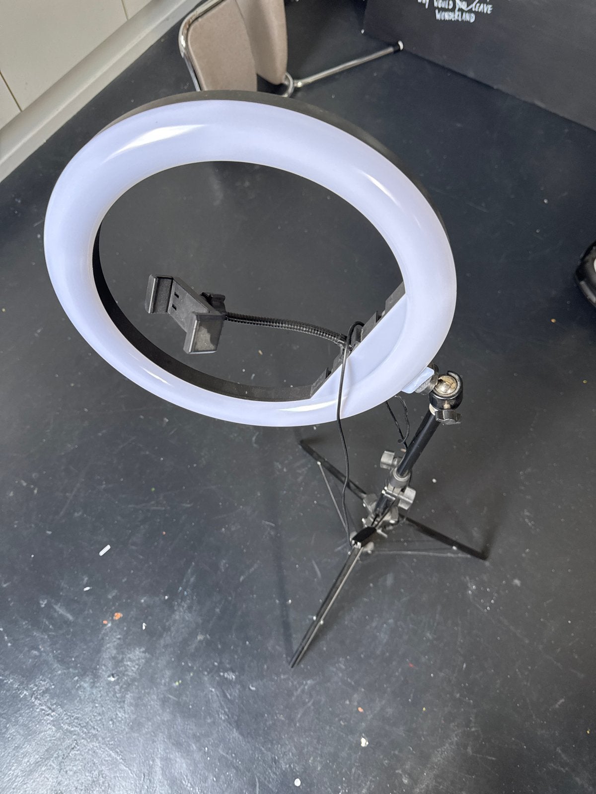 Ringlamp met statief en telefoonhouder, Overige merken, Belichting, Ophalen of Verzenden, Gebruikt
