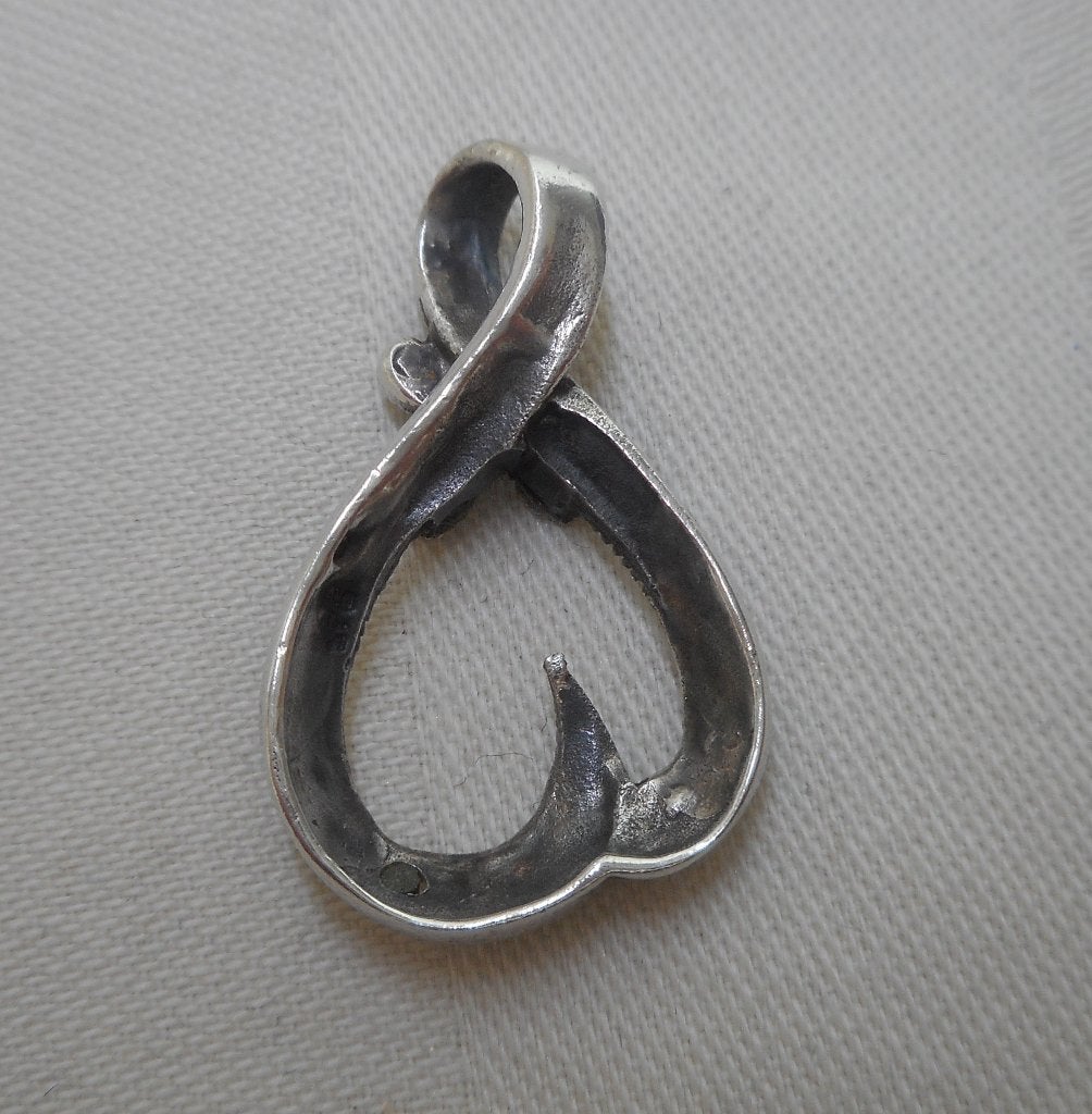 Zilveren vintage hanger met markasiet nr.969, Verzenden, Zo goed als nieuw, Zilver, Zilver