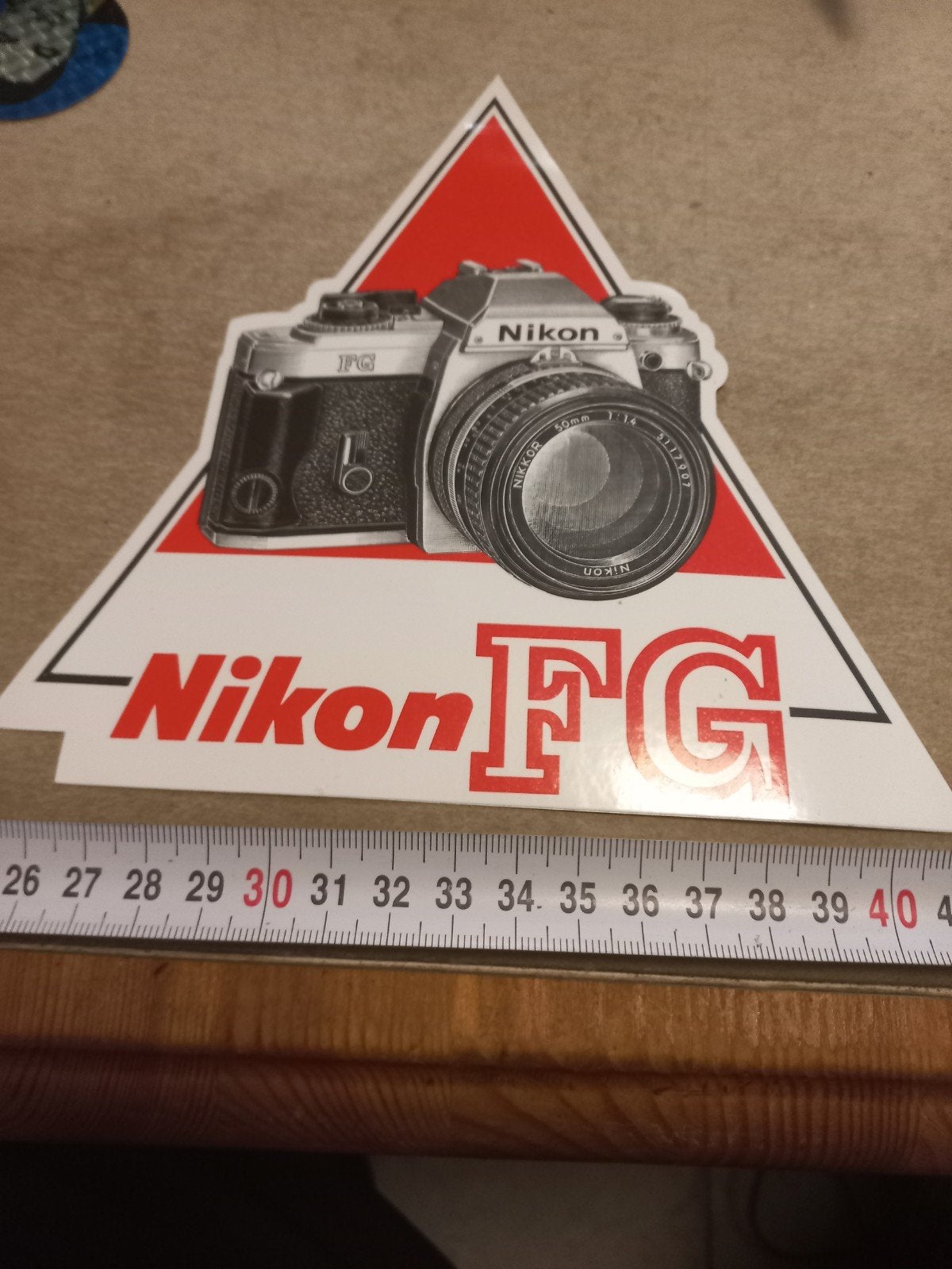 Vintage Nikon FG Camera Sticker - Zeldzaam verzamelobject, Verzamelen, Ophalen of Verzenden, Zo goed als nieuw