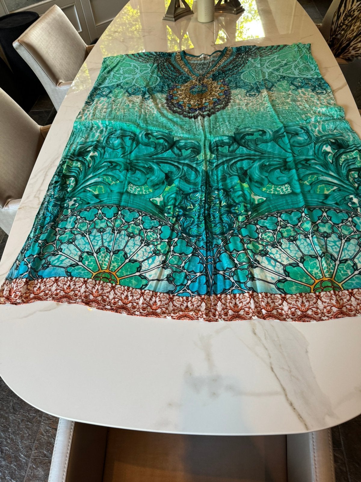 Kaftan, Kleding | Dames, Jurken, Ophalen of Verzenden, Zo goed als nieuw, Maat 42/44 (L), Onder de knie
