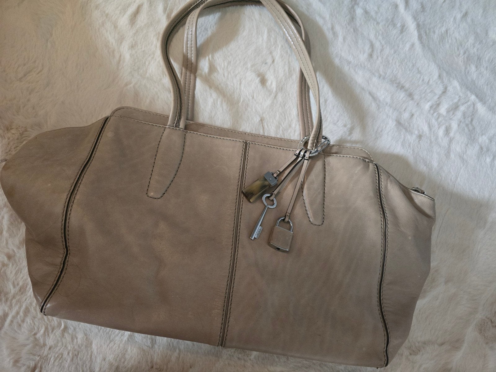 Tumi Luxe Leren Reis/Aktetas/Handtas - Nieuwstaat, Verzenden, Zo goed als nieuw, Beige, Handtas
