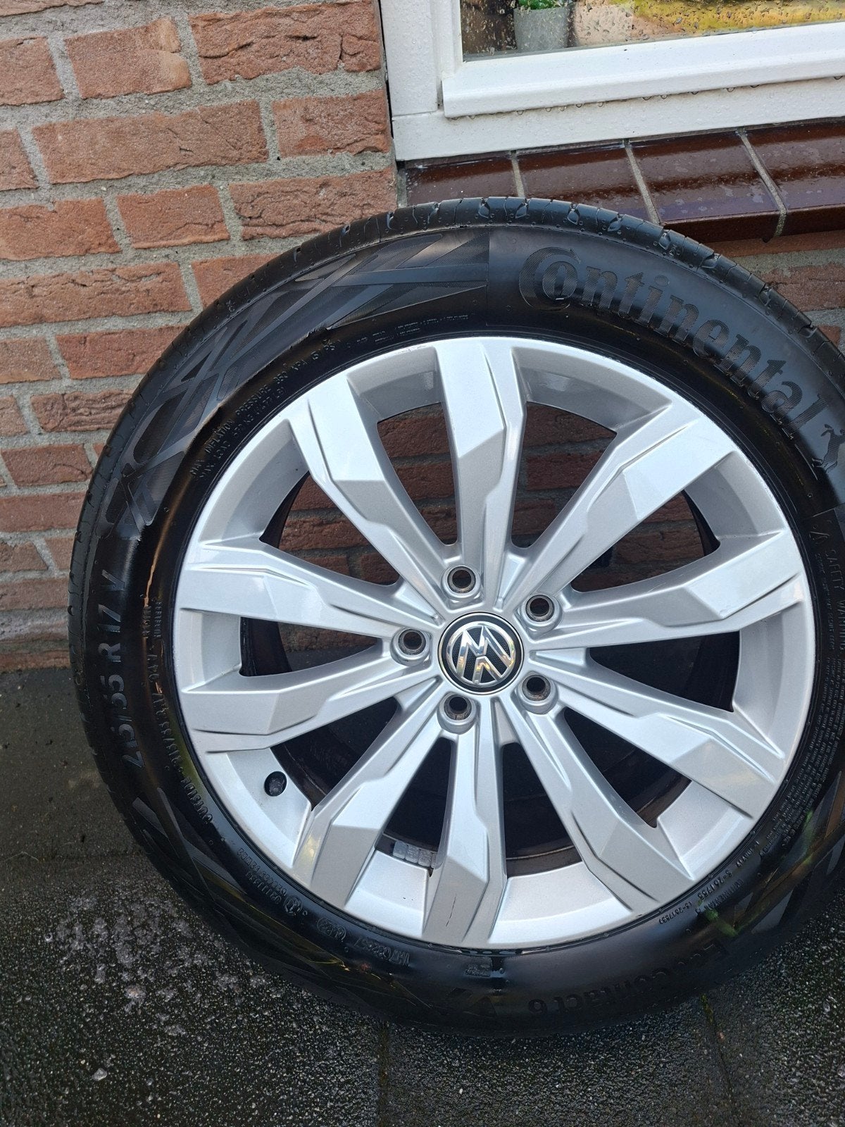 originele volkswagen Kulmbach velgen continental 17 inch, Ophalen, Banden en Velgen, 17 inch, Personenwagen