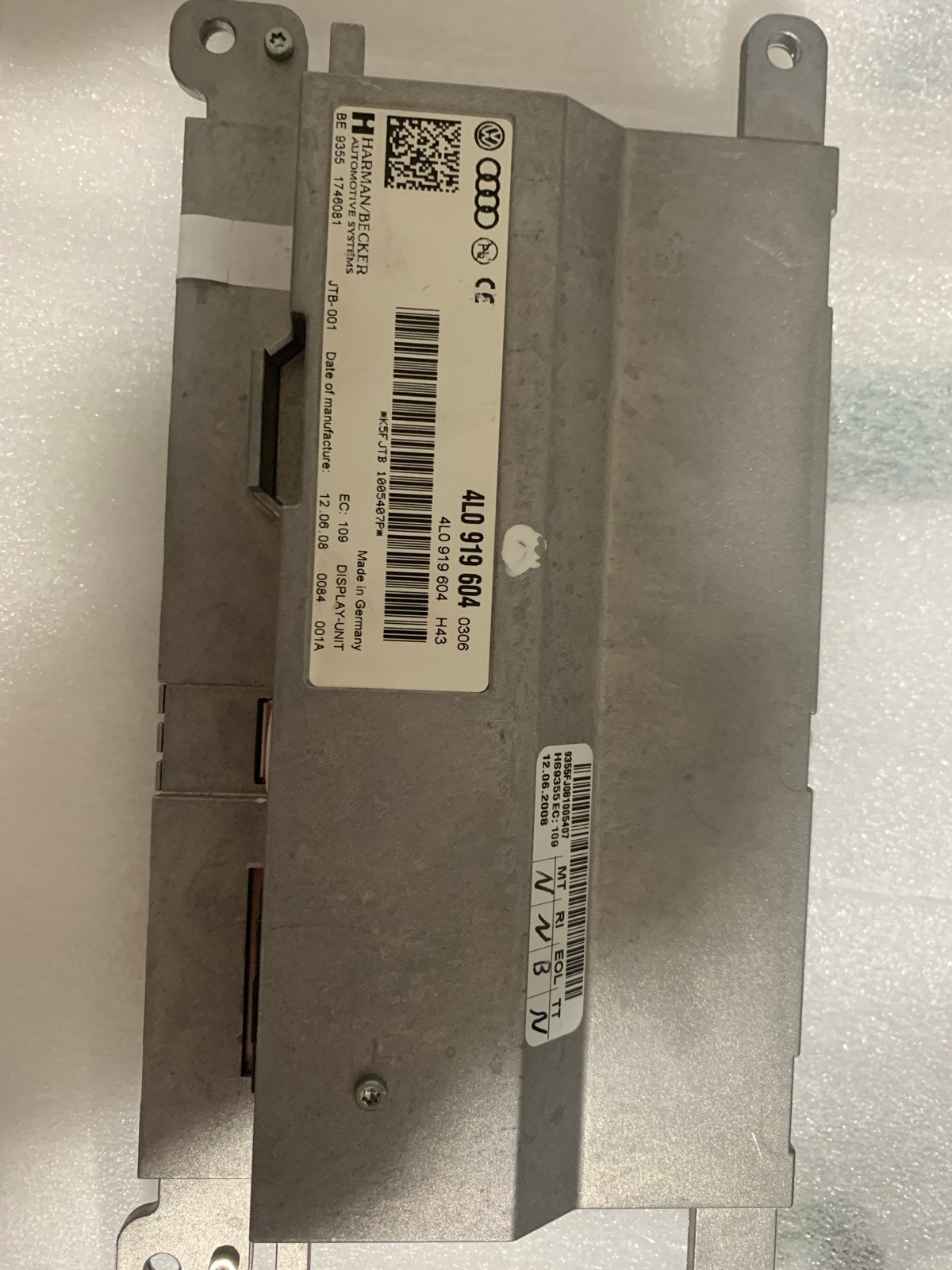 Audi MMI 2G Display Unit 4L0 919 604 H43 Harman/Becker, Ophalen of Verzenden, Gebruikt