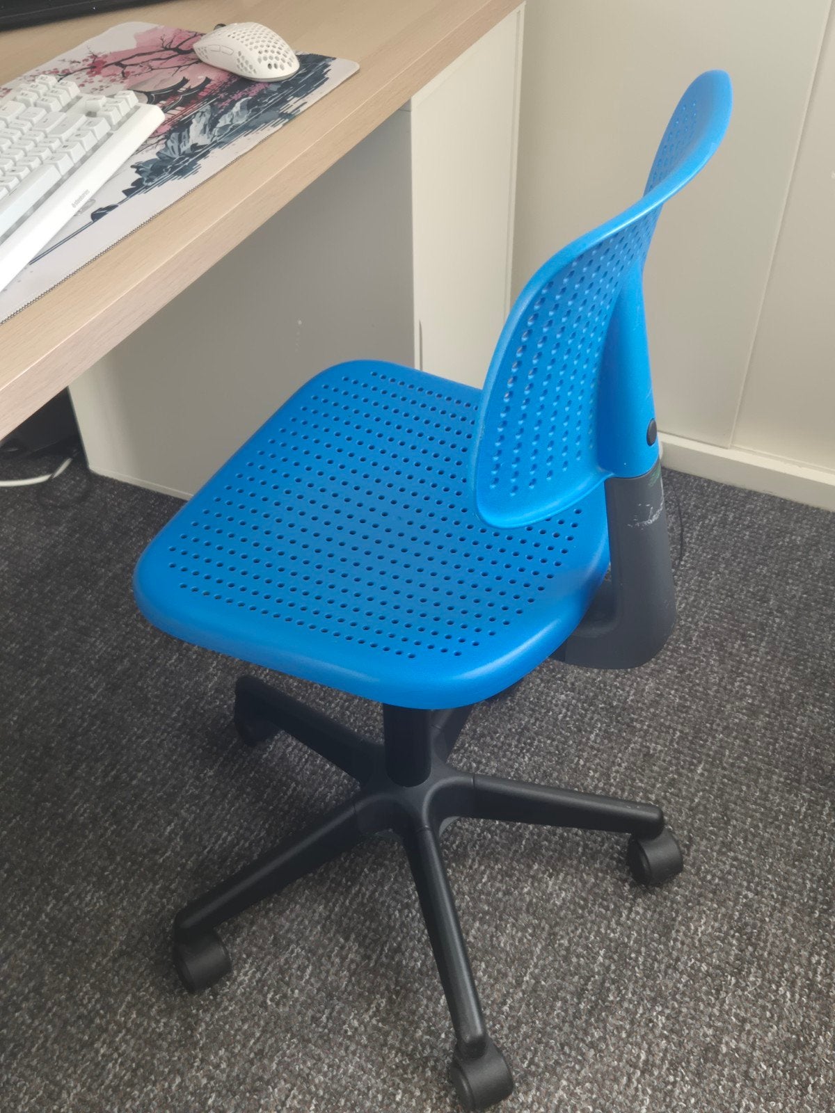 Kinderbureaustoel, in hoogte verstelbaar, Ophalen, Gebruikt, Blauw, Bureaustoel