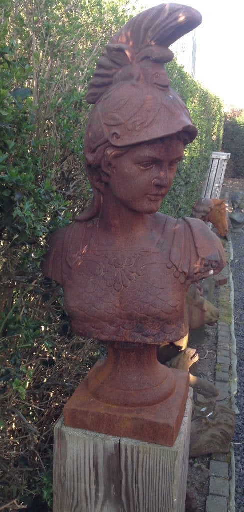 Grote zware gietijzeren borstbeeld Romein., Tuin en Terras, Ophalen, Nieuw, Metaal, Mensenbeeld