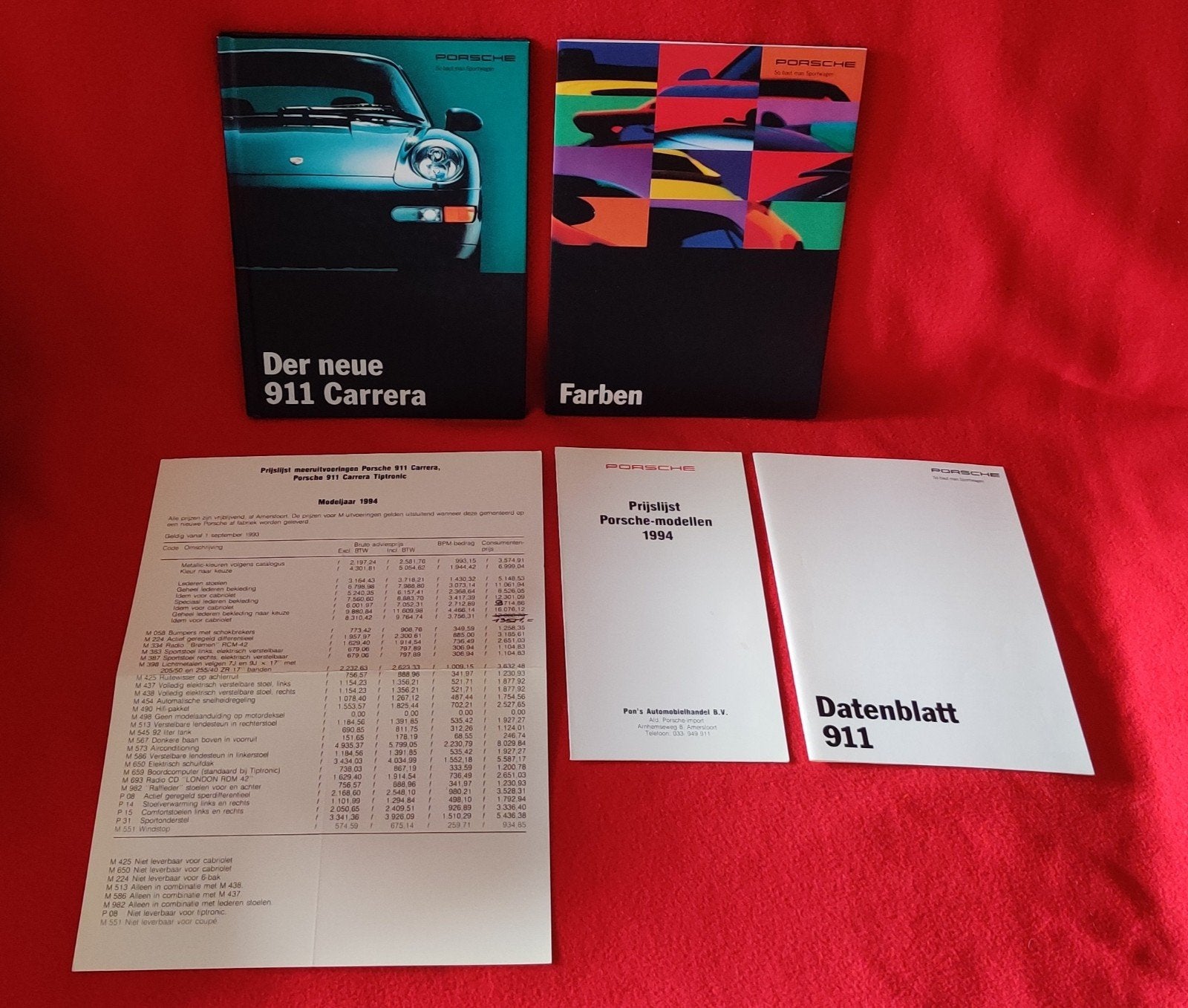 Complete Porsche 911 (993) Carrera dealerset 1993/1994 Pon, Ophalen of Verzenden, Porsche