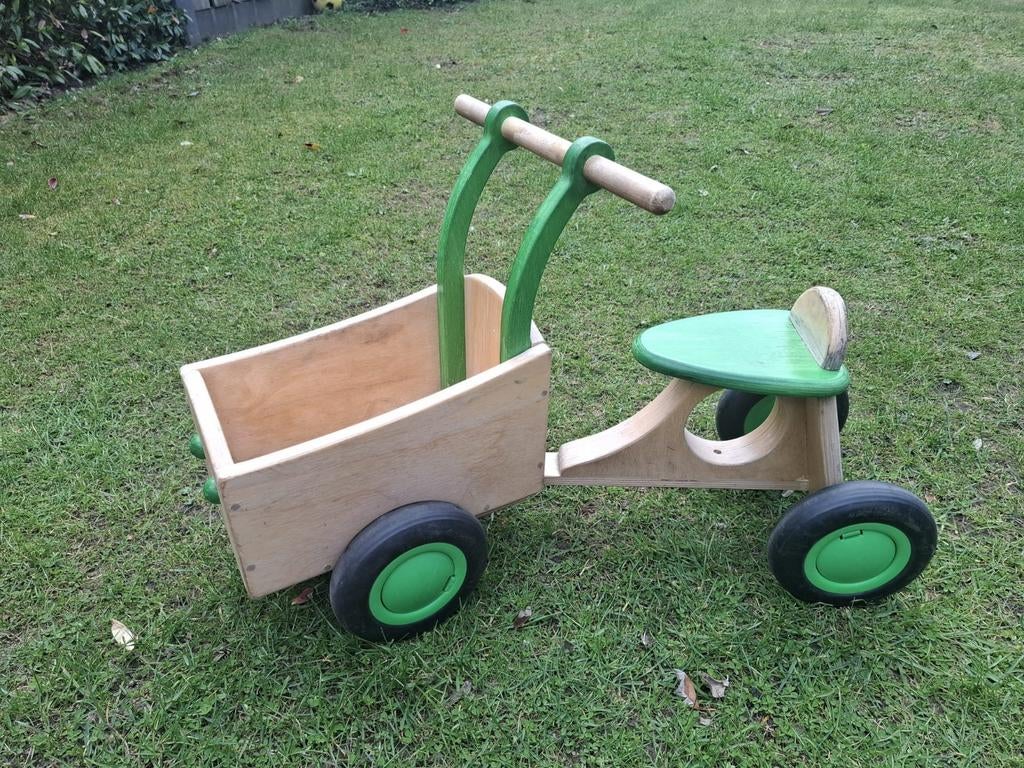 Van Dijk Toys Houten Bakfiets Loopfiets voor Kinderen, Kinderen en Baby's, Speelgoed | Buiten | Voertuigen en Loopfietsen, Ophalen of Verzenden