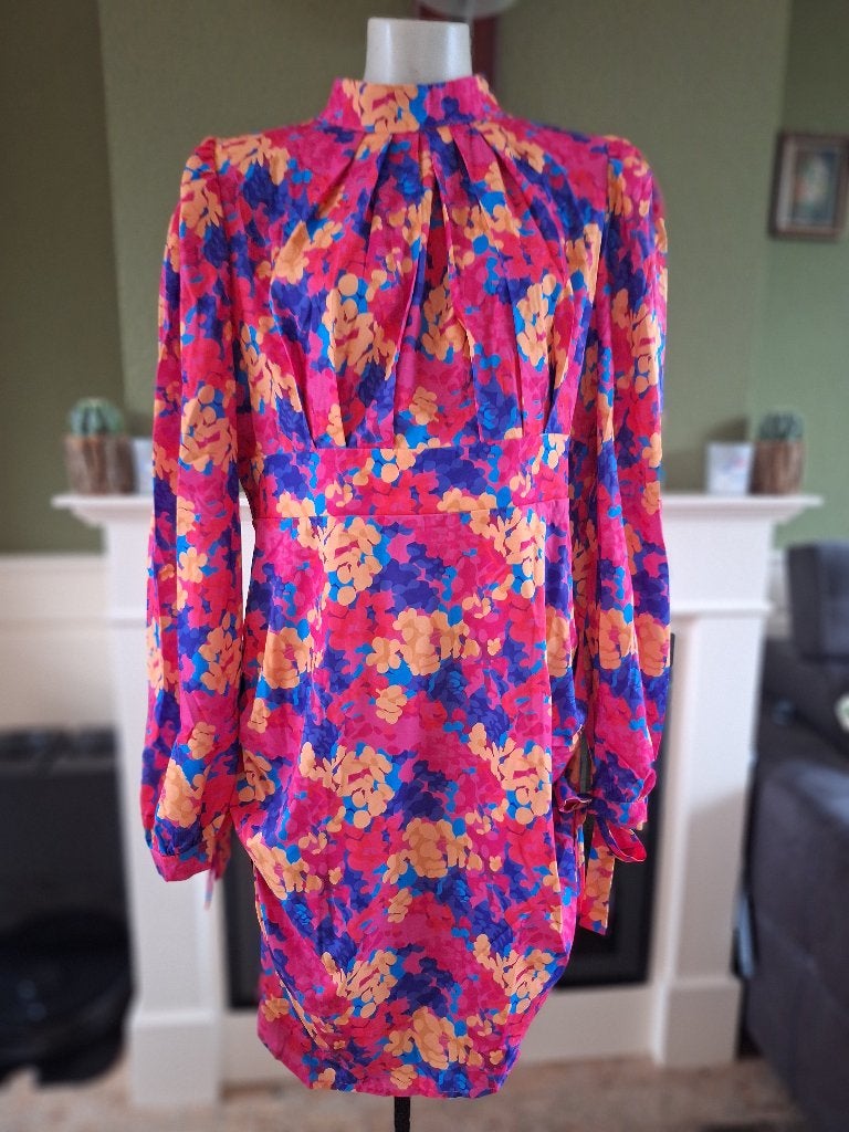 Fel gekleurde tuniek  jurk mt XXL hard roze paars oranje, Verzenden, Maat 46/48 (XL) of groter, Knielengte, Roze