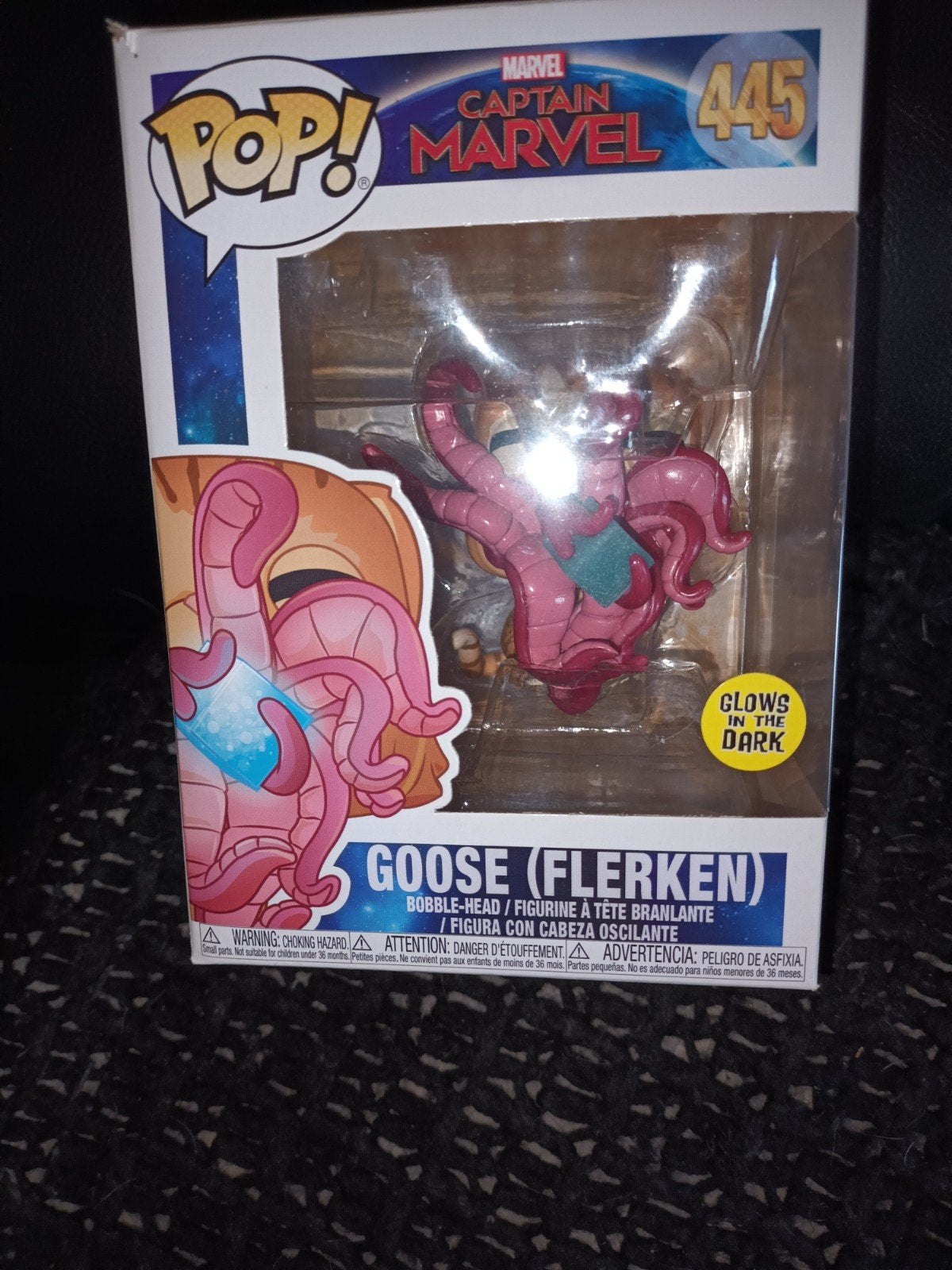 Funko Pop! Marvel Captain Marvel #445 Goose (Flerken) Glows, Ophalen of Verzenden, Zo goed als nieuw