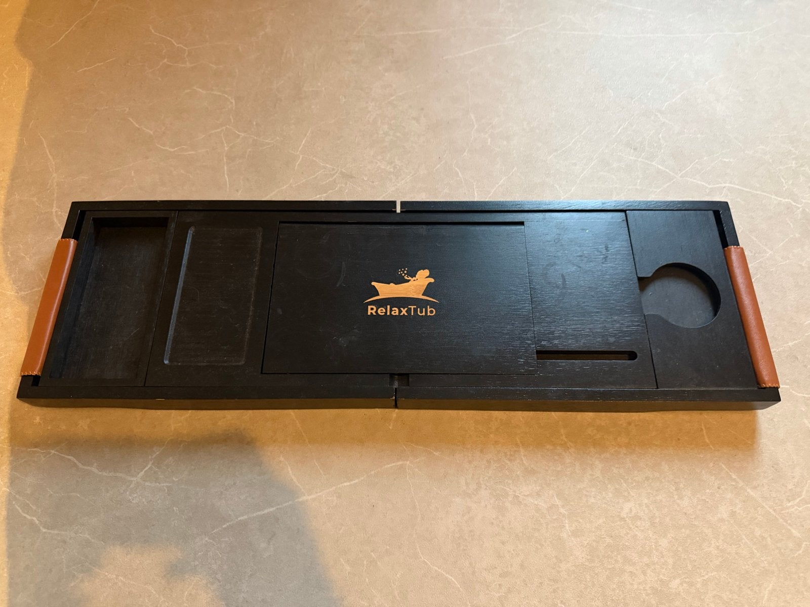 RelaxTub Badplank - Zwart met bruine accenten, Ophalen of Verzenden, Zo goed als nieuw, Zwart, Badkamerrek