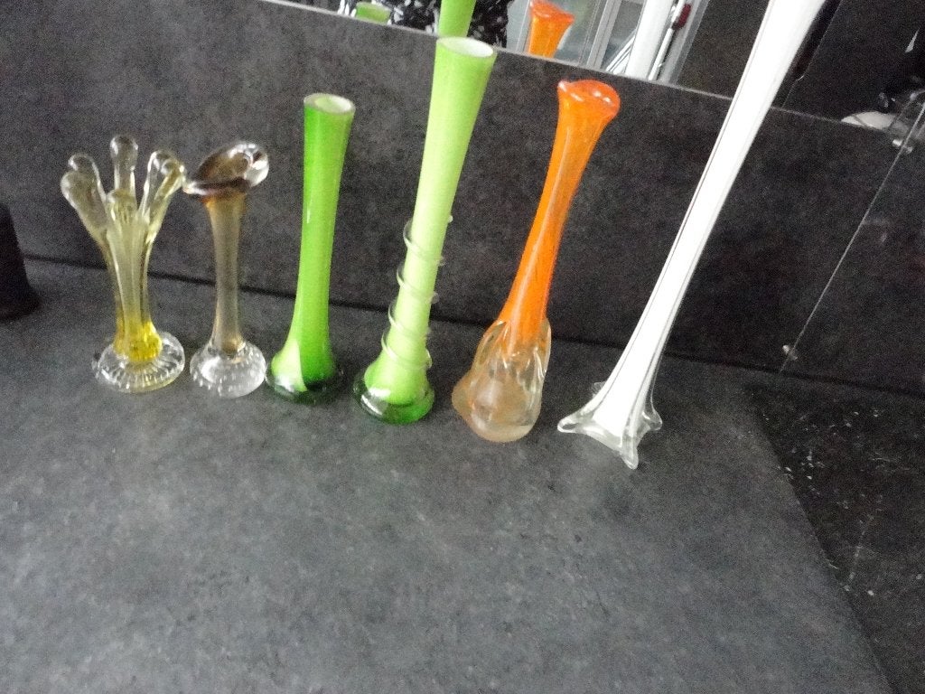 TE KOOP MOOIE VAASJES/VAZEN VAN GLAS//MURANO, Ophalen of Verzenden