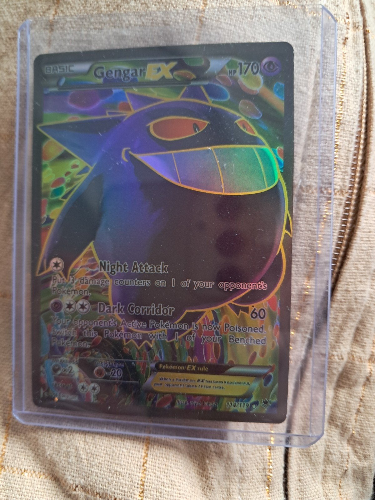 Pokémon Gengar EX Full Art Foil Kaart - Zeldzaam!, Ophalen of Verzenden, Zo goed als nieuw, Losse kaart, Foil