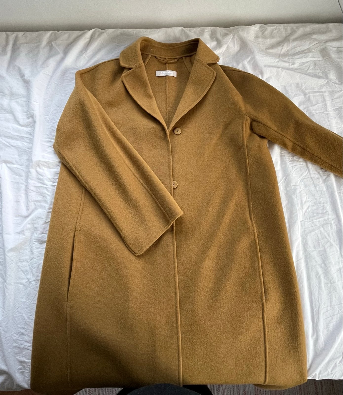 Prachtige 'S MaxMara jas 100% scheerwol mosterdkleur, Ophalen of Verzenden, Zo goed als nieuw, Maat 34 (XS) of kleiner, Geel