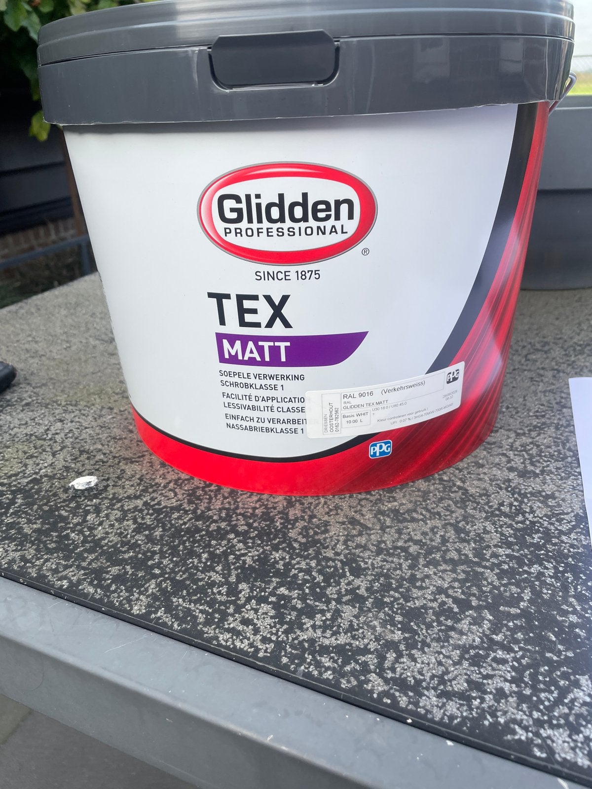 Glidden Professional TEX MATT RAL 9016 Verf 10 Liter, 5 tot 10 liter, Wit, Nieuw, Ophalen of Verzenden