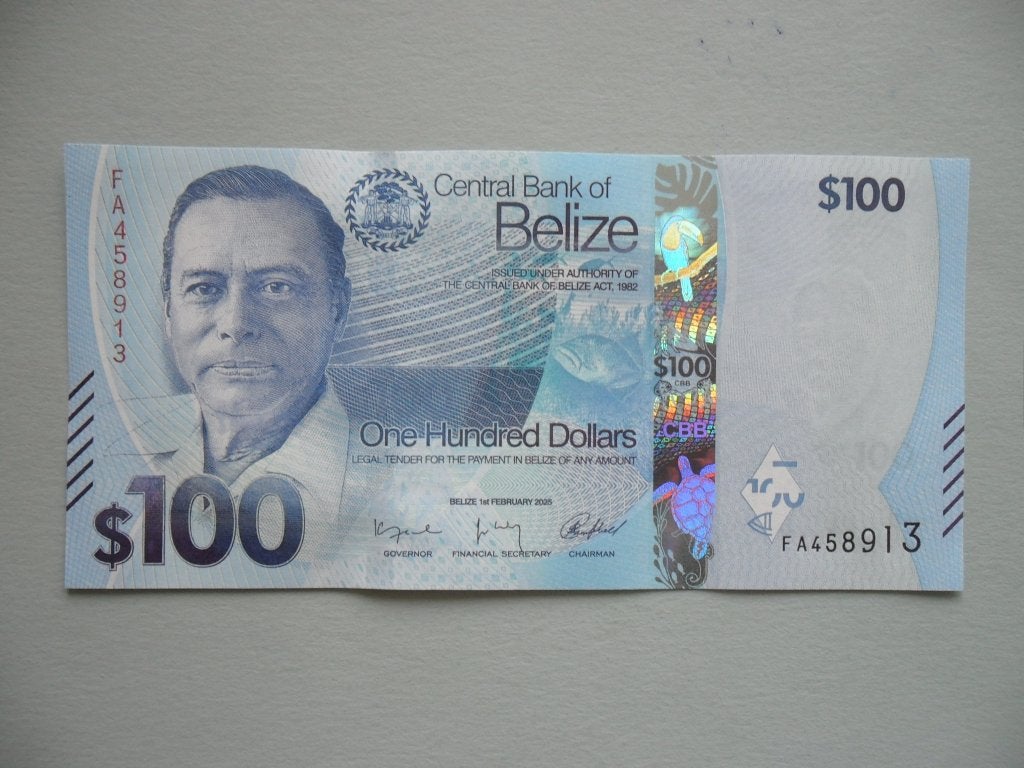 Belize #W78 [2025] / 100 dollars, Postzegels en Munten, Bankbiljetten | Amerika, Verzenden, Midden-Amerika