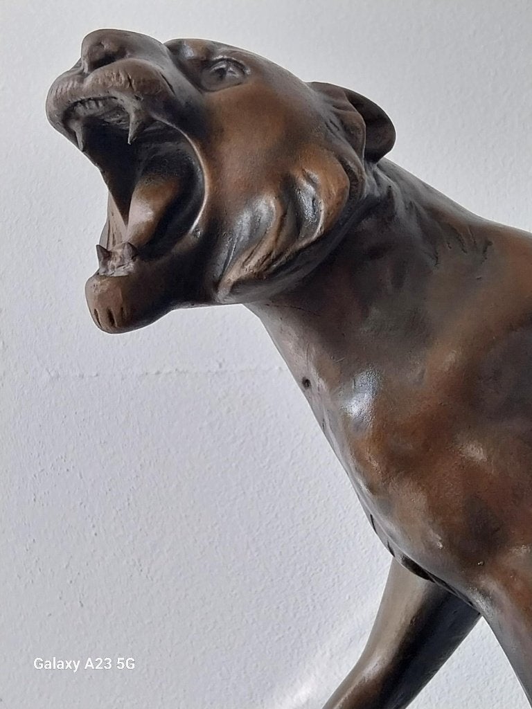 Art Deco panter klokbeeld jaren 30 40 cm, Art deco, Gips, Ophalen of Verzenden, Zoogdier
