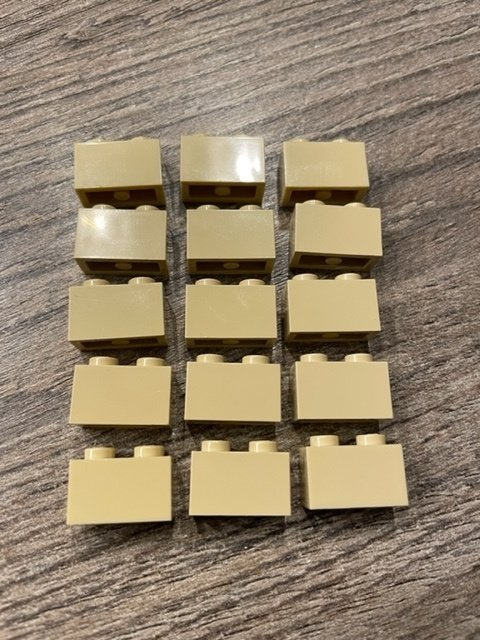 15x lego basis blokjes 1x2 beige (2), Ophalen of Verzenden, Nieuw, Losse stenen, Lego