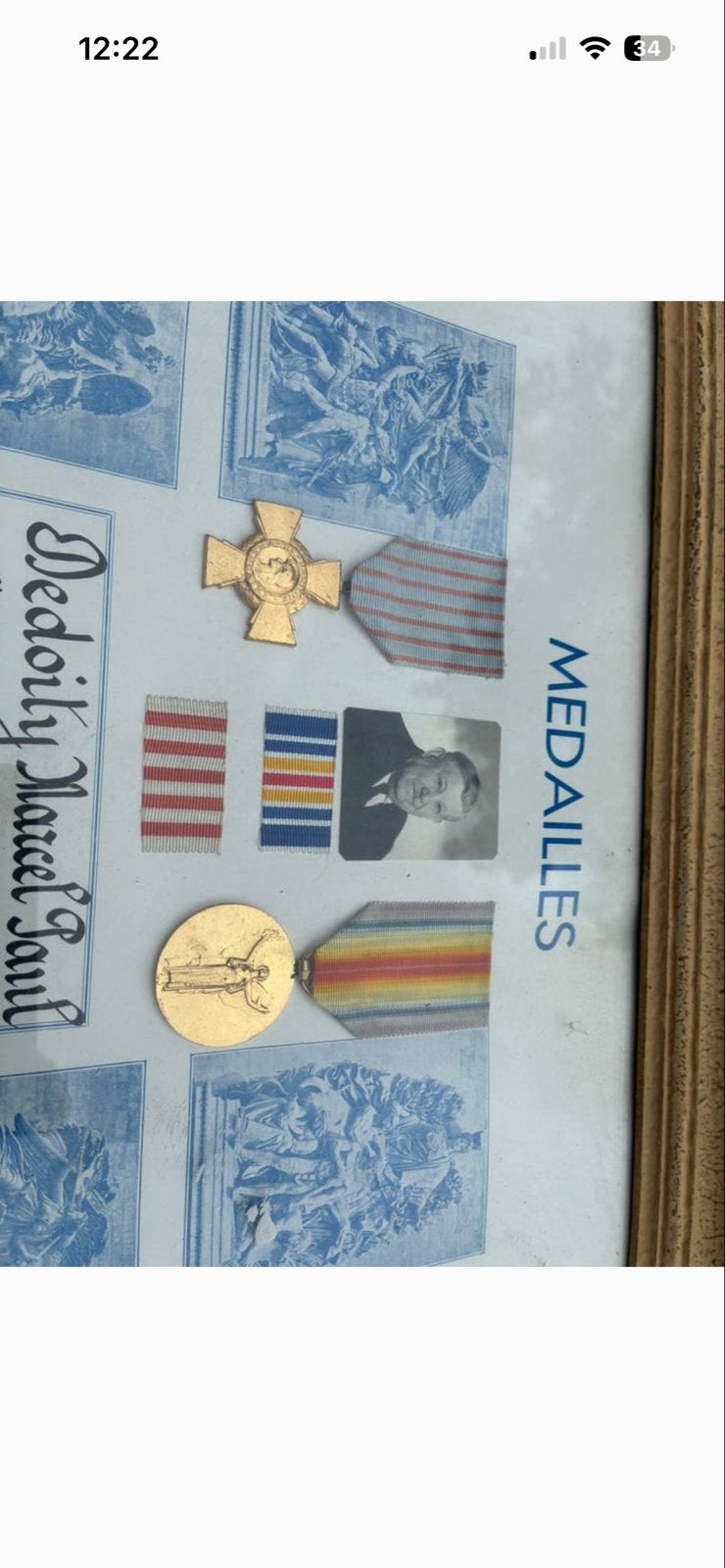 Zeer Zeldzame Ingelijste WO1 Medailles, Verzamelen, Ophalen of Verzenden, Overige soorten, Overige gebieden, Lintje, Medaille of Wings