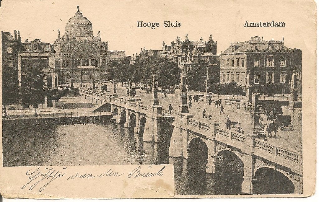 Ansichtkaart Hooge Sluis Amsterdam (voor 1920), Ophalen of Verzenden, Voor 1920, Gelopen, Noord-Holland