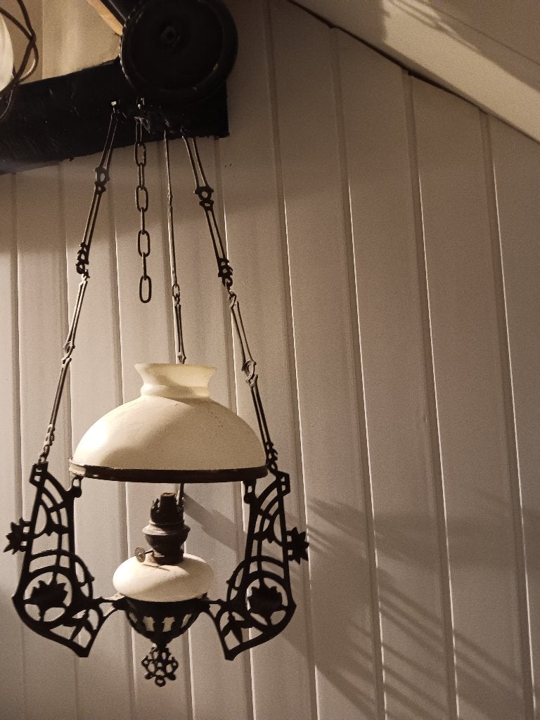 2 hele oude lampen petroleum en scheepslamp, Antiek en Kunst, Antiek | Lampen, Ophalen
