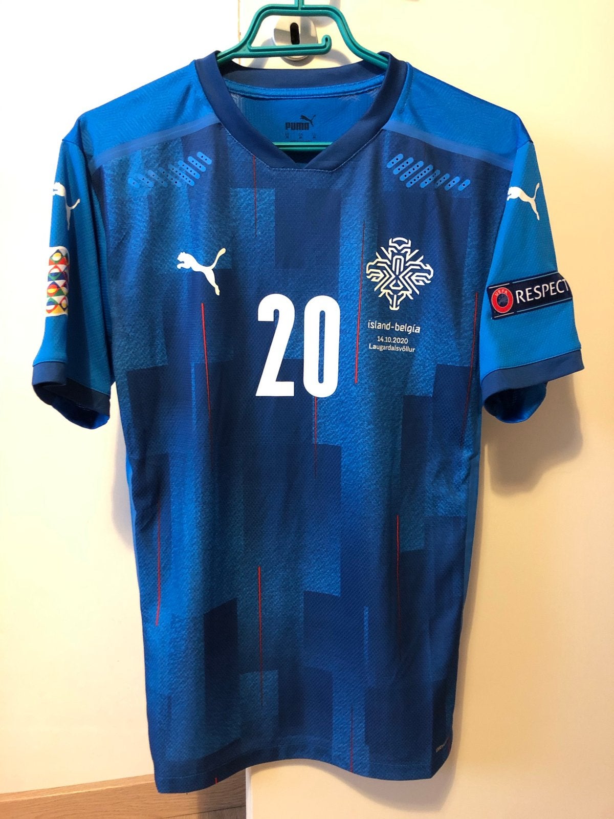 Matchworn/issued Iceland shirt Gudmundsson PSV, Ophalen of Verzenden, Zo goed als nieuw, PSV, Shirt