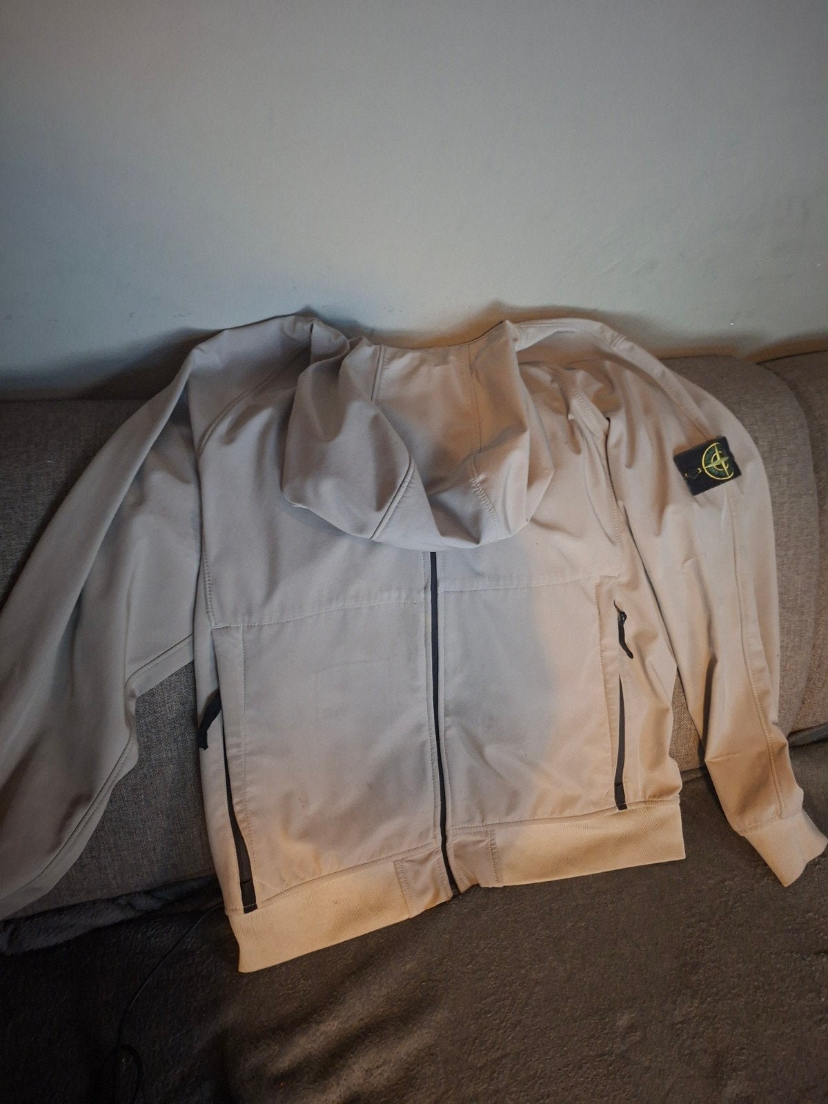 Stone Island Soft Shell R Jas - Beige (orgineel), Ophalen, Beige, Maat 56/58 (XL), Stone Island