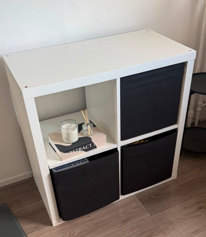 Kallax 4 vakken kast, wit, Ophalen, Gebruikt, 50 tot 100 cm, Minder dan 100 cm