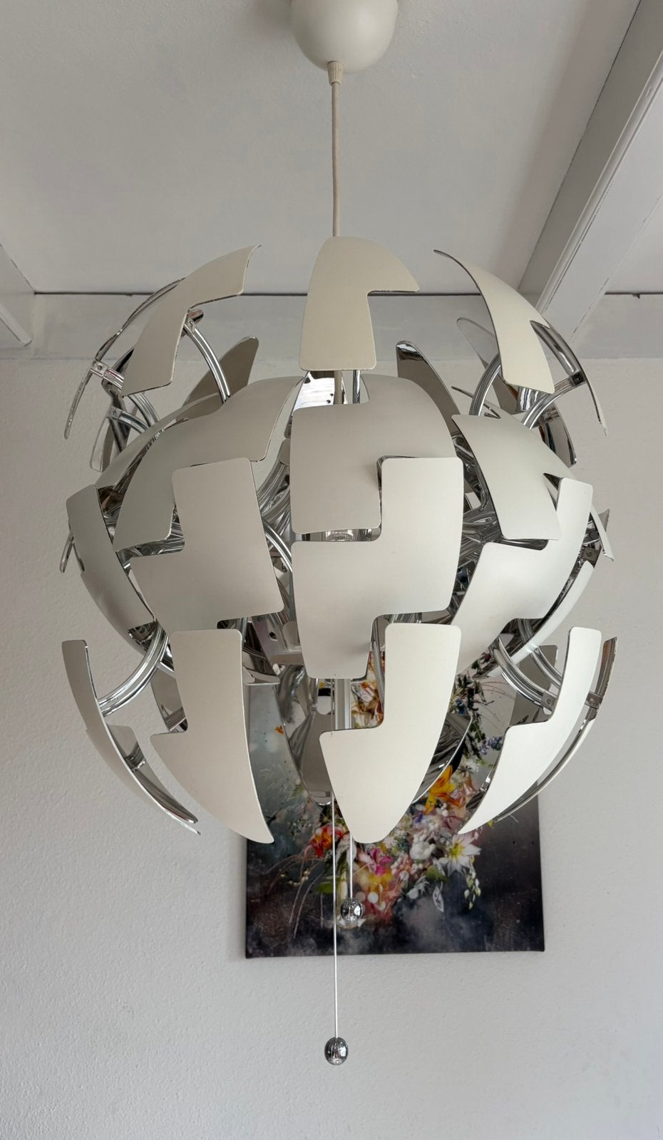 IKEA ps 2014 Hanglamp, wit/zilverkleur, 52 cm, Ophalen, 50 tot 75 cm