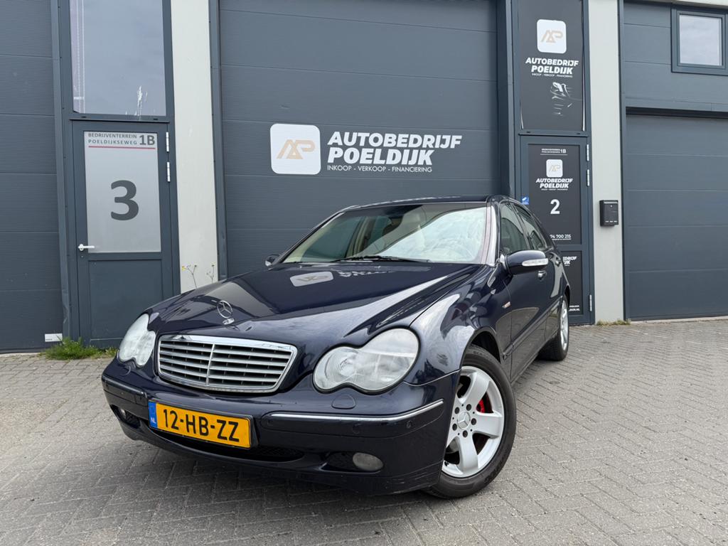 Mercedes-Benz C-Klasse 2.6 C240 Sedan AUT 2001 Blauw Nap, Auto's, Mercedes-Benz, Automaat, Achterwielaandrijving, Beige, 2597 cc