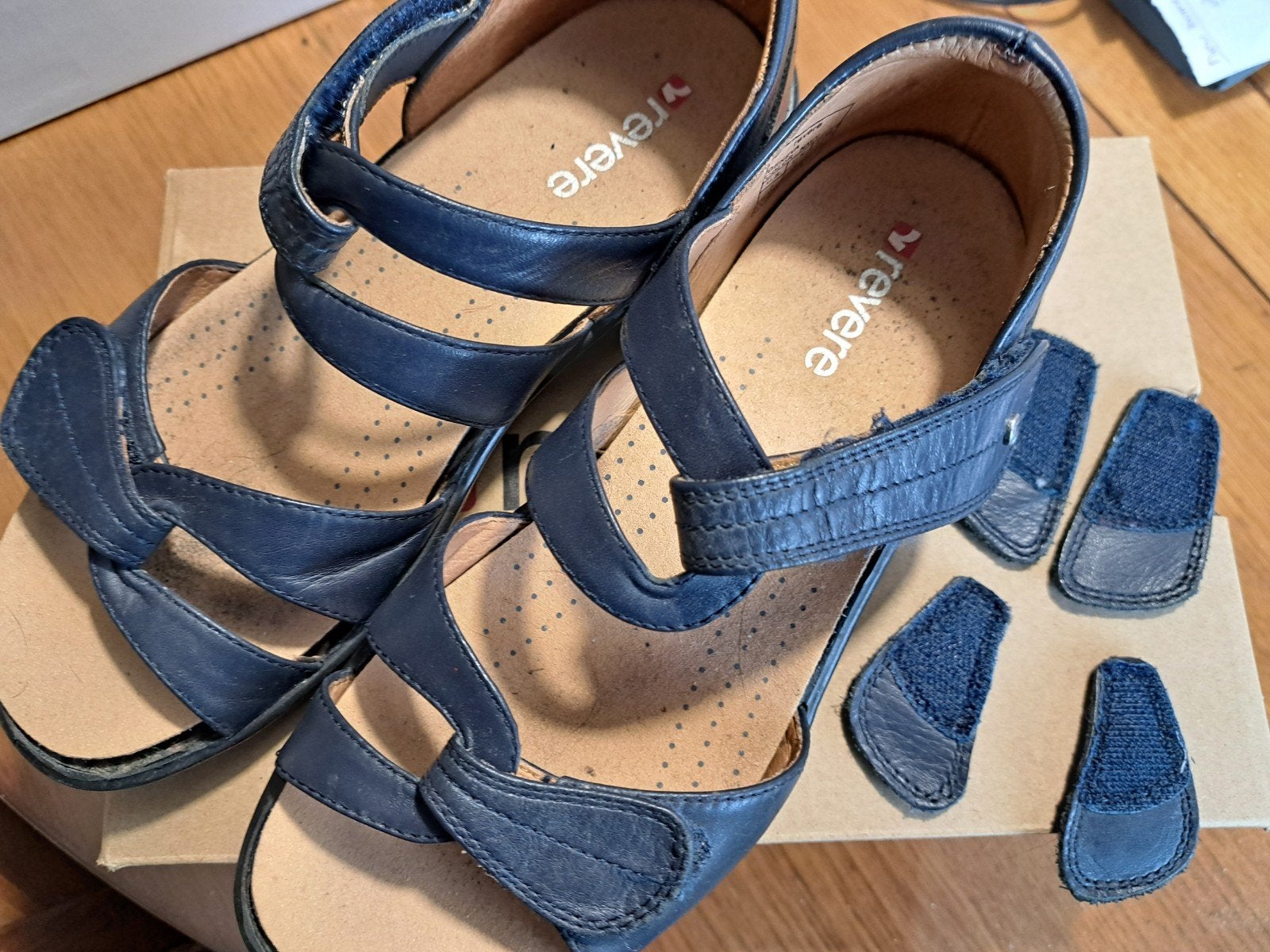 Prevere dames sandalen met verlengstukken, Revere, Blauw, Zo goed als nieuw, Sandalen of Muiltjes