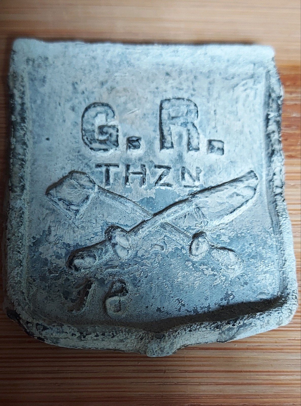 dak- of trotseerloodje. loodgieter 19de eeuw, Ophalen of Verzenden, Gebruikt