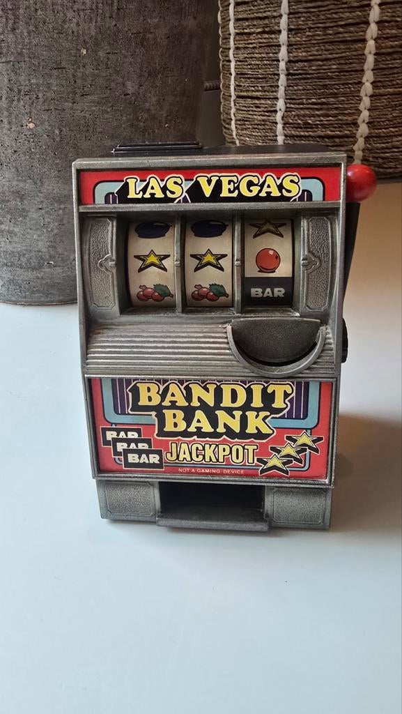 Vintage Las Vegas Bandit Bank Jackpot Speelautomaat, Overige munten, Ophalen of Verzenden, Gebruikt