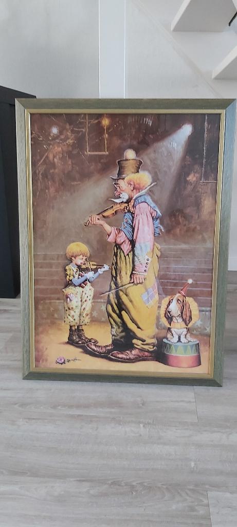 poster met clown, Ophalen, Zo goed als nieuw, 75 tot 100 cm, Foto of Poster